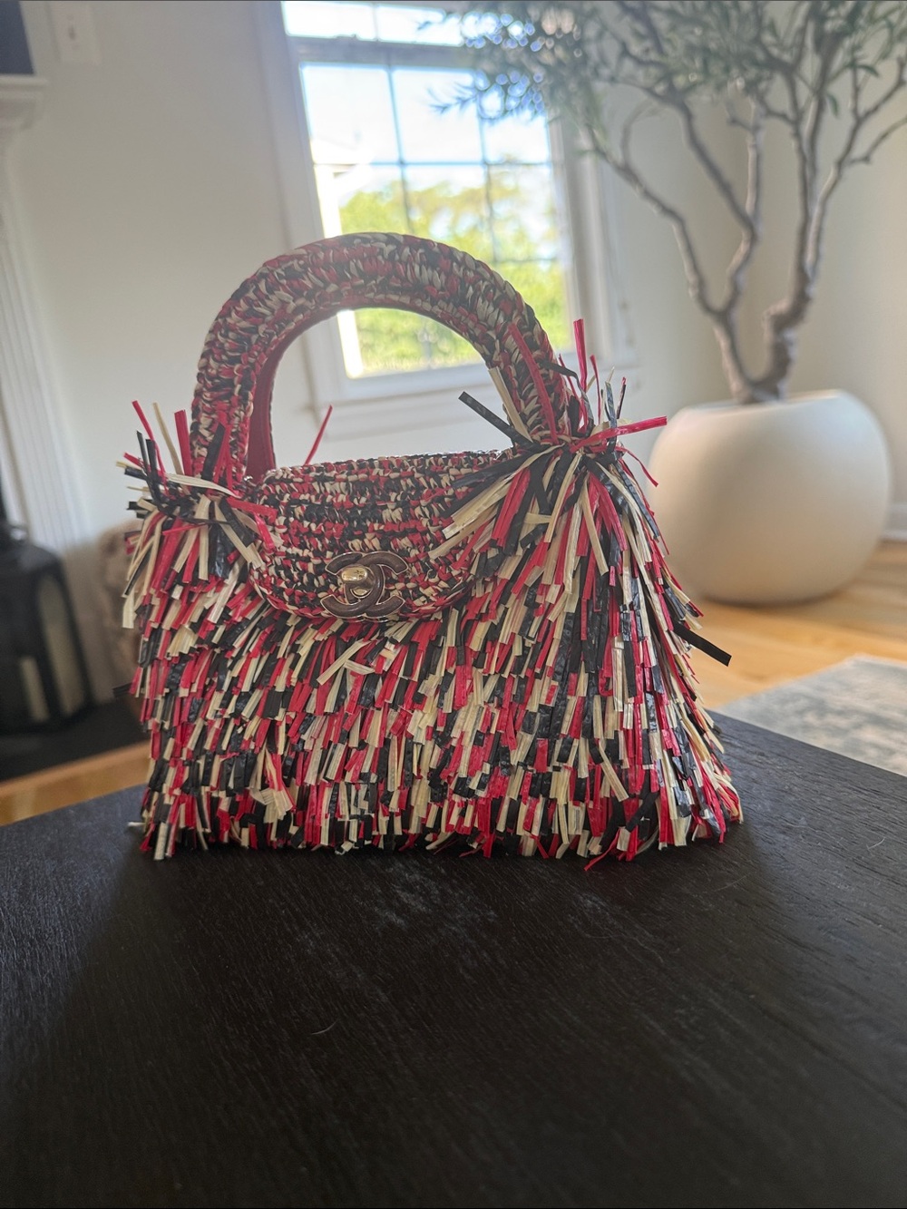 Inspired Fringed Mini Top-Handle Bag